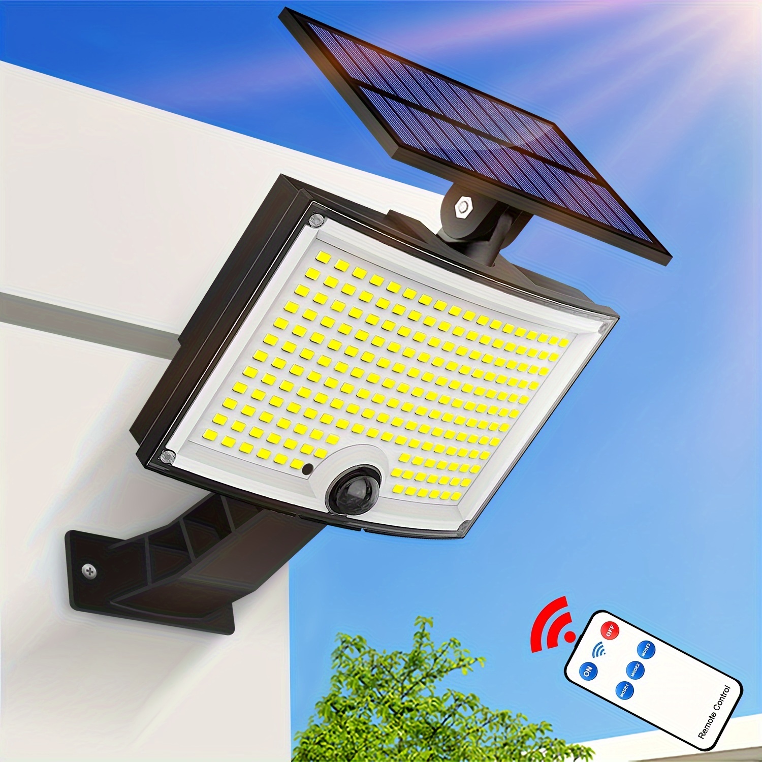 Luces Solares Exteriores Sensor Movimiento 1/2 Paquete Luces - Temu