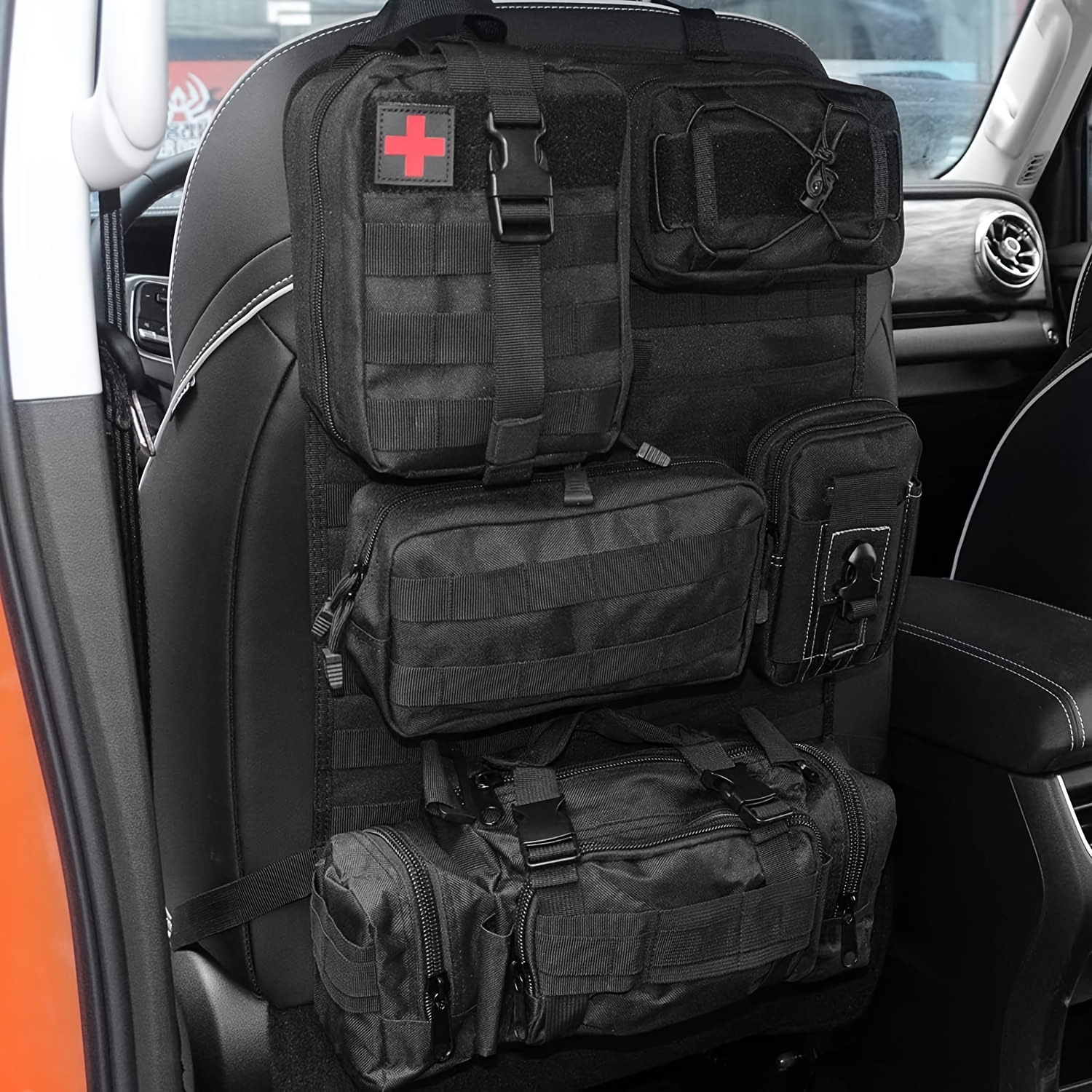 Universal Taktische Autositz-Rücksitz-Organizer-Tasche, taktische  Molle-Fahrzeug-Organizer, Panel, taktische Ausrüstung, Zubehör, Jeep,  Fahrzeug (schwarz) : : Baby