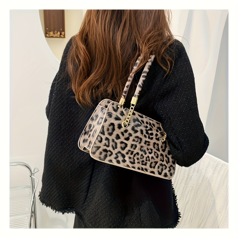 Vintage Guess Bag Leopard Print Shoulder Handbag Purse Studded