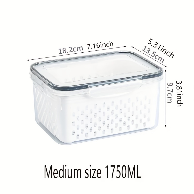 1pc White Food Storage Basket, Fruit Fresh Container, For Home