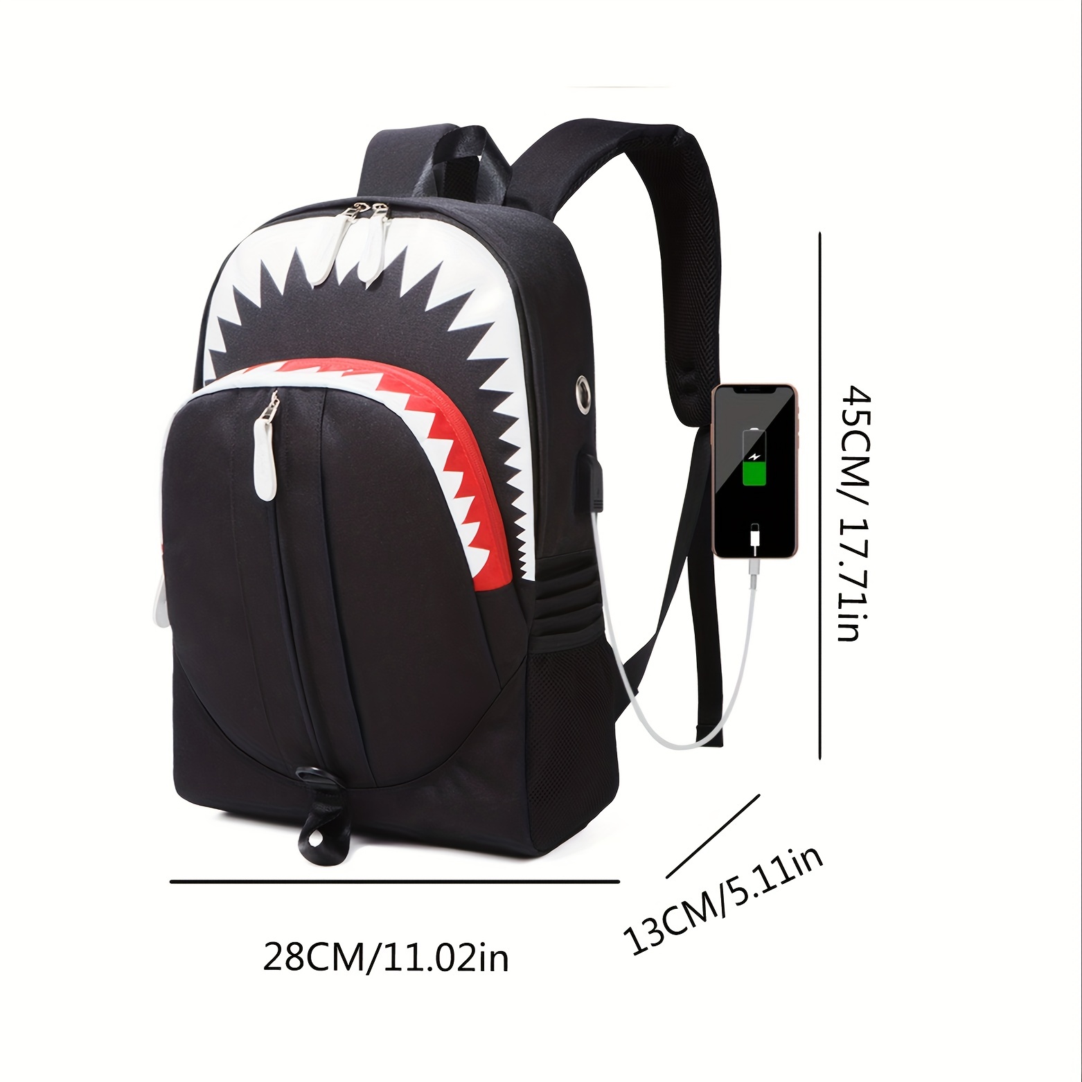 White Shark Mouth Backpack