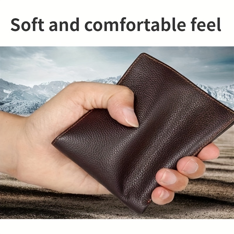 Men's Litchi Embossed Short Wallet Money Clip