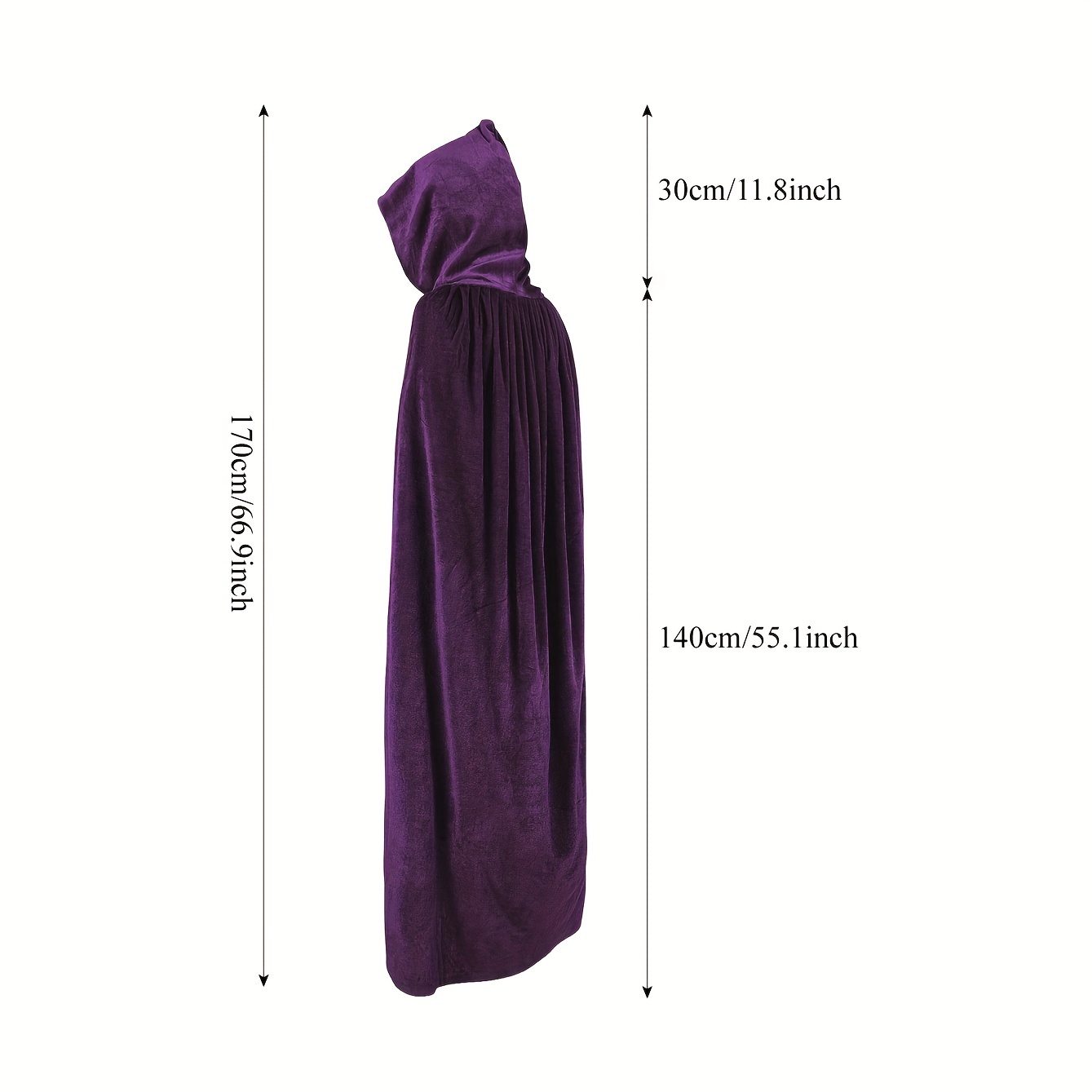 1pc, Mantello Cosplay Per Adulti In Velluto Deluxe Mantello Con Cappuccio  Foderato Halloween Grim Reaper Mantello Mantello Di Carnevale-Nero Rosso  Verde Viola, Puntelli Per Spettacoli Teatrali, Puntelli Cosplay Per Eventi,  Forniture Per