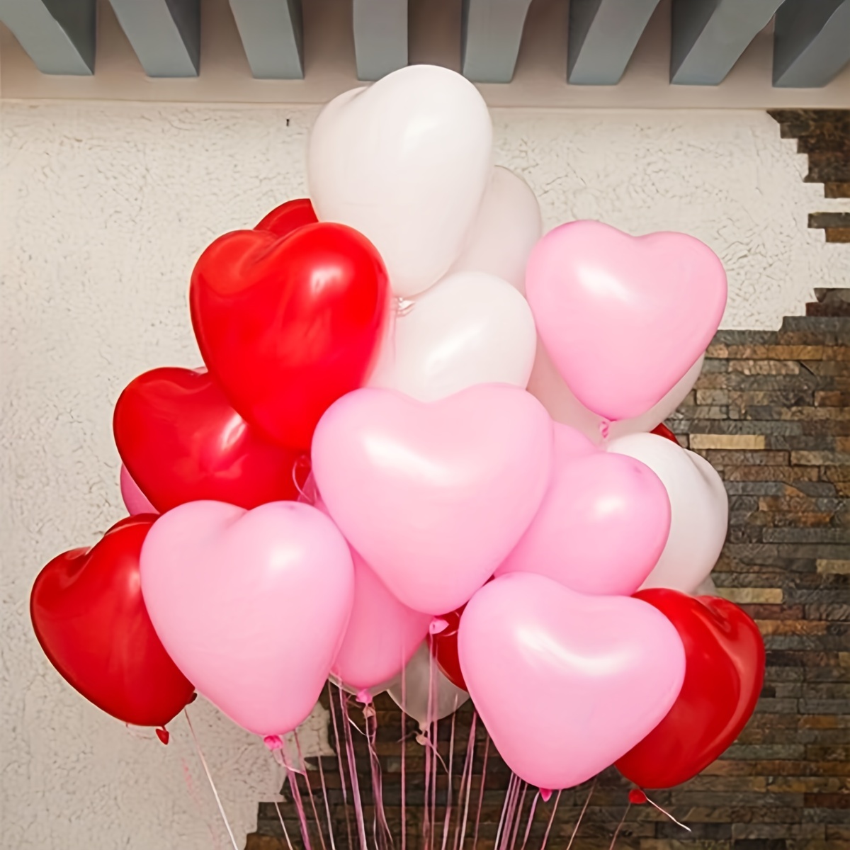 I Love You Balloons And Heart Balloons Crimson Silk Rose Petals Wedding