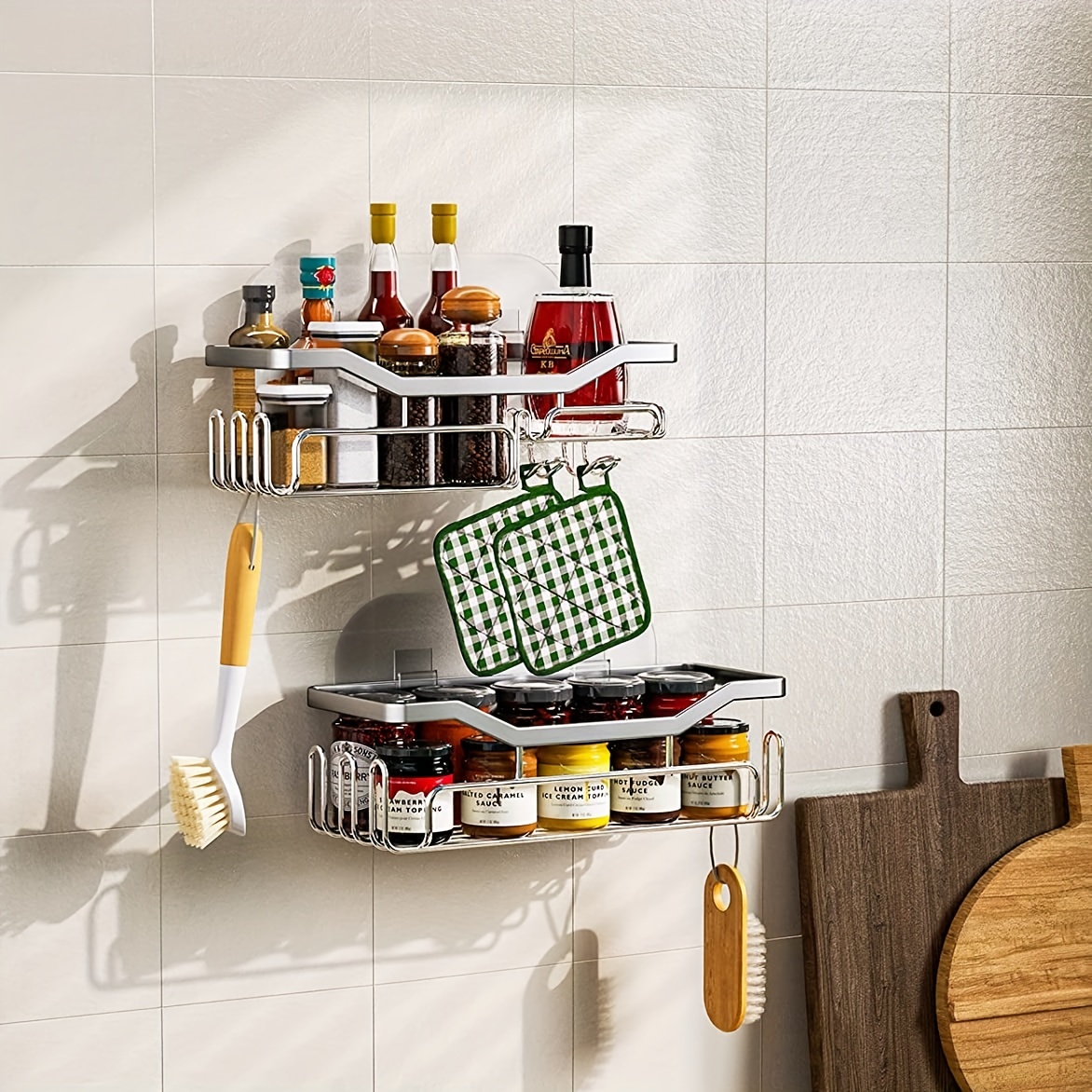 Kitchen Corner Shelf Wall mounted Bathroom Adhesive Shower - Temu