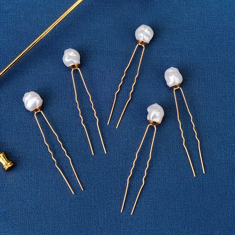 Handmade U Part Hair Pin Pearl Shaped Bride Wedding Hair Pins Wedding