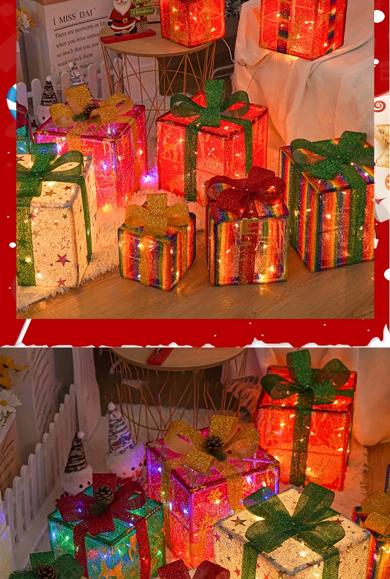 Christmas Lighted Gift Boxes Outdoor Indoor Christmas - Temu