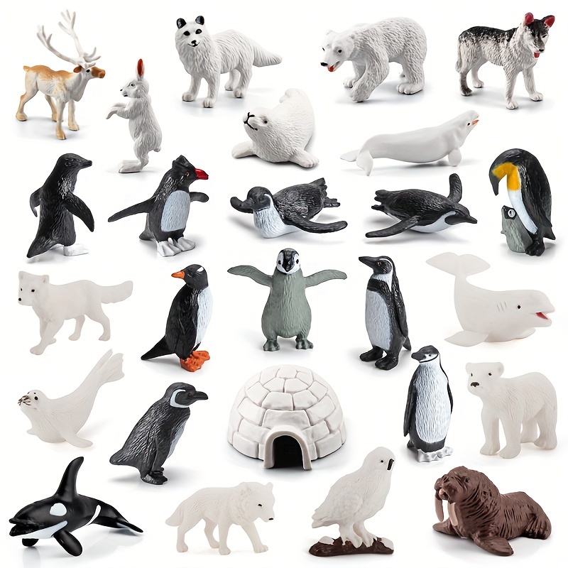 26 Models Of Simulated Arctic , White Wolf, Penguin, Seal, Elk, , , Seal