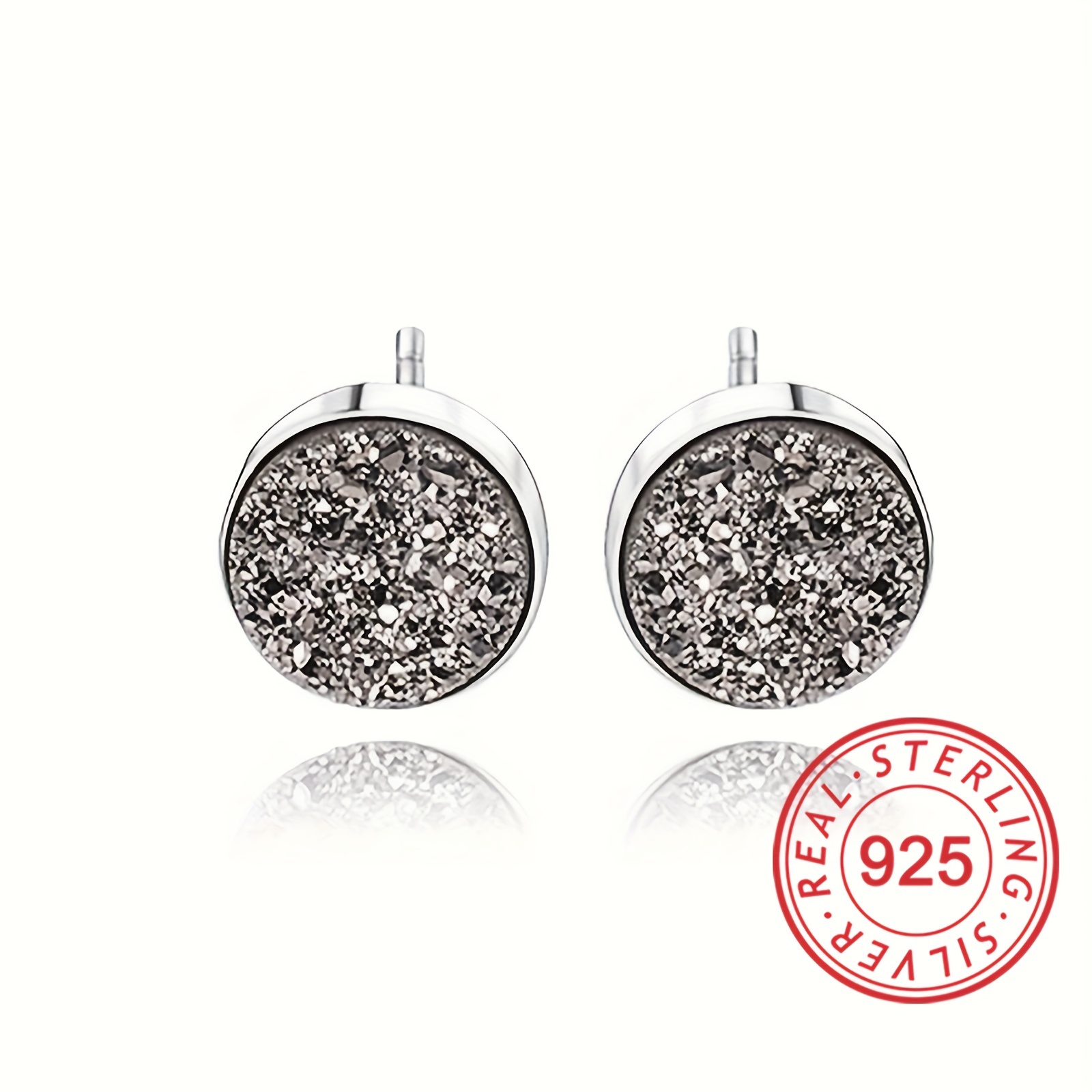 925 Sterling Silver Small Briquettes Elf Stud Earrings For - Temu
