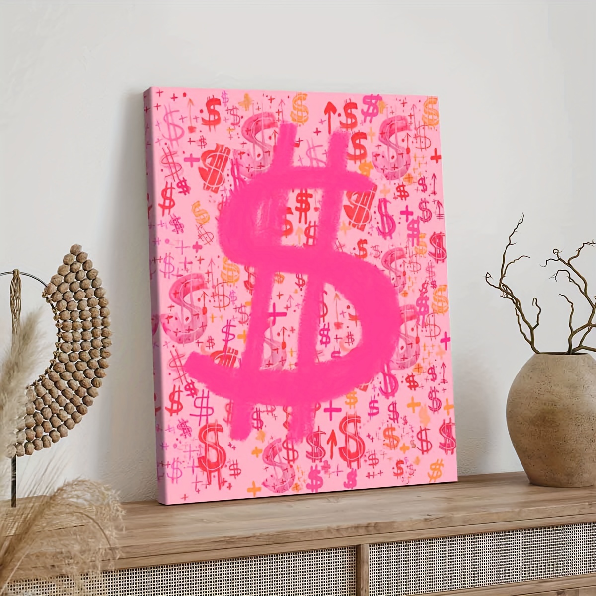 Pink Money Pattern Art Print