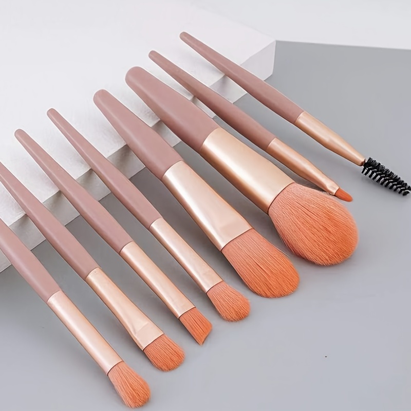 8pcs Travel Makeup Brushes Soft Synthetic Bristles Beauty Tool