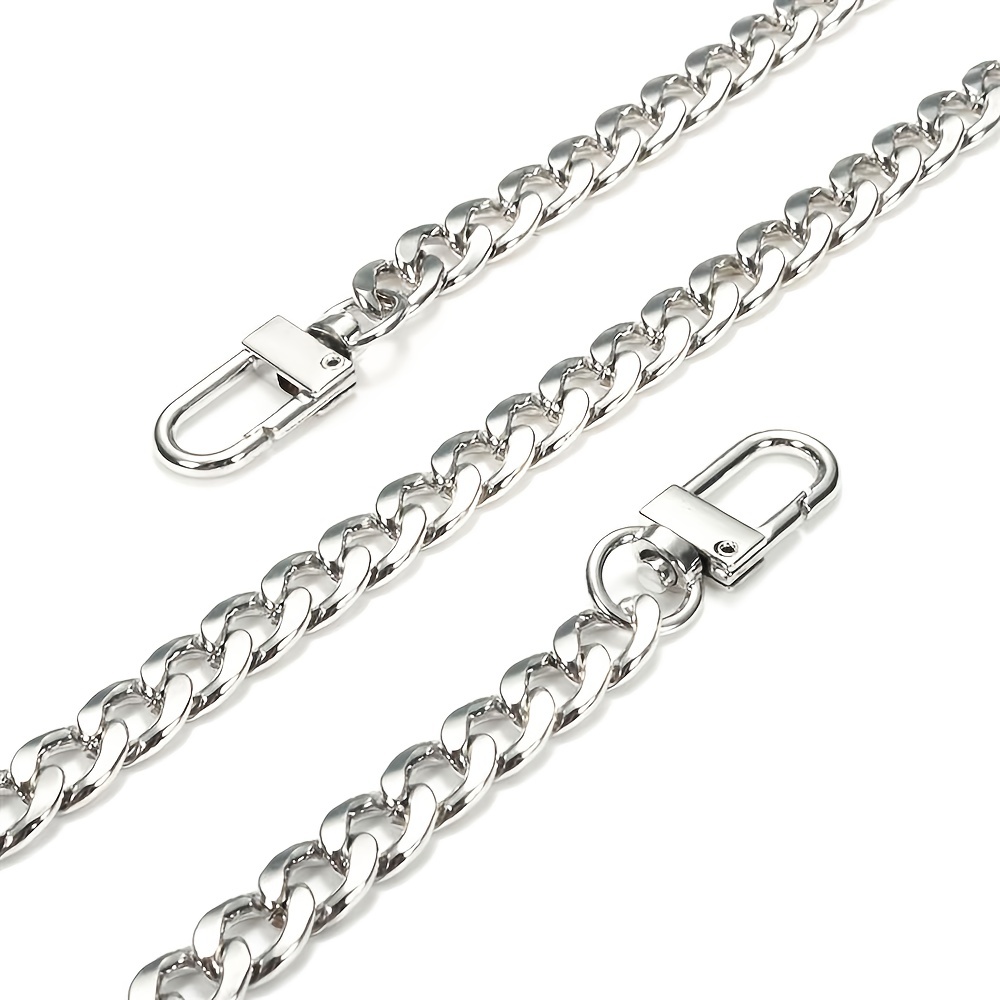 High Quality Shiny Silver Purse Strap Chain, Metal Links Shoulder Handbag  Chain Strap, Bag Handle Replacement, Crossbody Pouches Chain Strap 