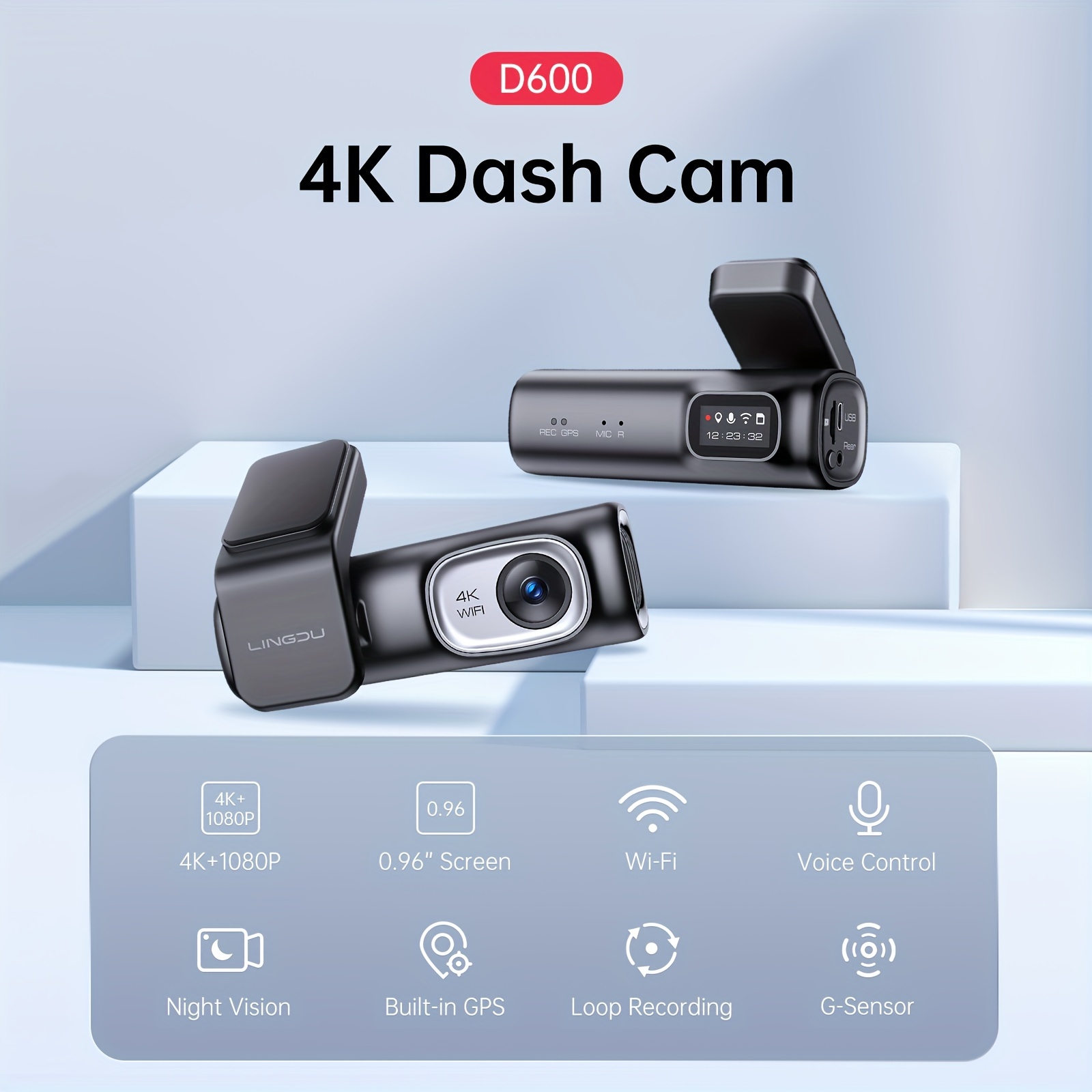 4k Dash Cam With 5ghz Wifi Gps adas Free Sd Card parking - Temu