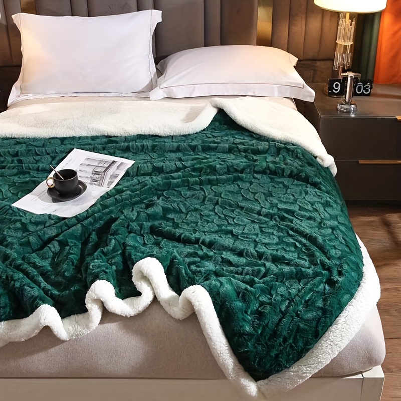 Emerald green faux online fur blanket