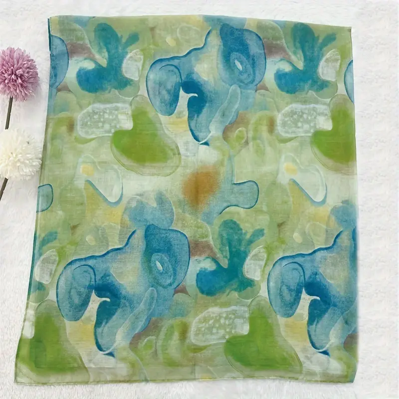 повседневный шарф с тай-дай, тонкий, дышащий, дружелюбный, шаль, повседневный, для выхода, солнцезащитный, декоративный шарф, детали 7