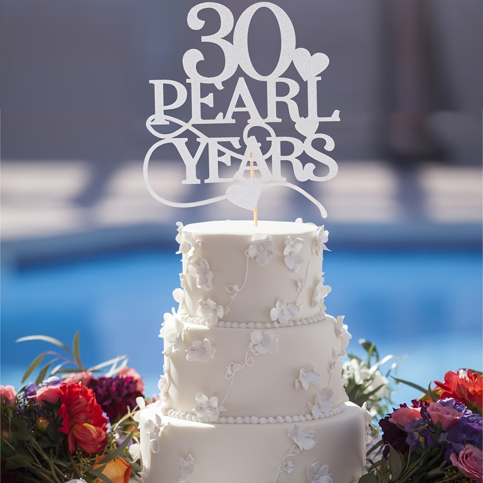 30th Pearl Wedding Anniversary Decorations, We Still Do 30 Years Cheers to  30 Years Anniversary Celebration Party Supplies - Balloon Cake Topper