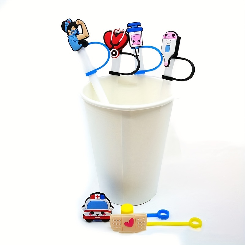 Straw Tips Cover Straw Covers Cap Reusable Drinking Straw Tips Lids Plugs  Anti Dust Cute Straw Toppers for Drinking Straws Party Gifts Straw Tips  Caps