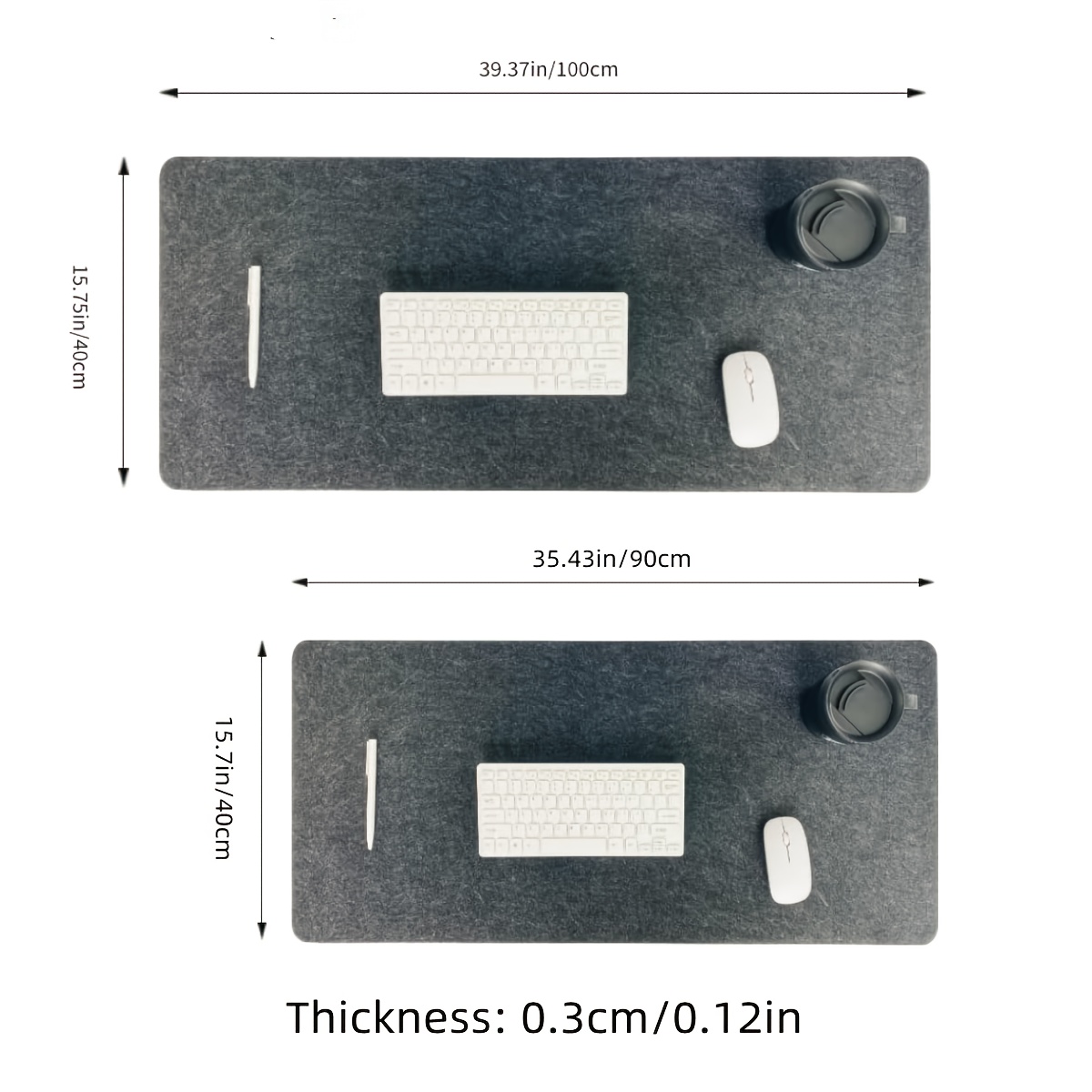 Tappetino Scrivania Feltro,100 x 40cm Tappeto Scrivania,Tappetino Mouse  Grande,Tappetino Da Scrivania Antiscivolo,Adatto Per l'Uso In Ufficio e  Home Office(Grigio scuro) : : Cancelleria e prodotti per ufficio