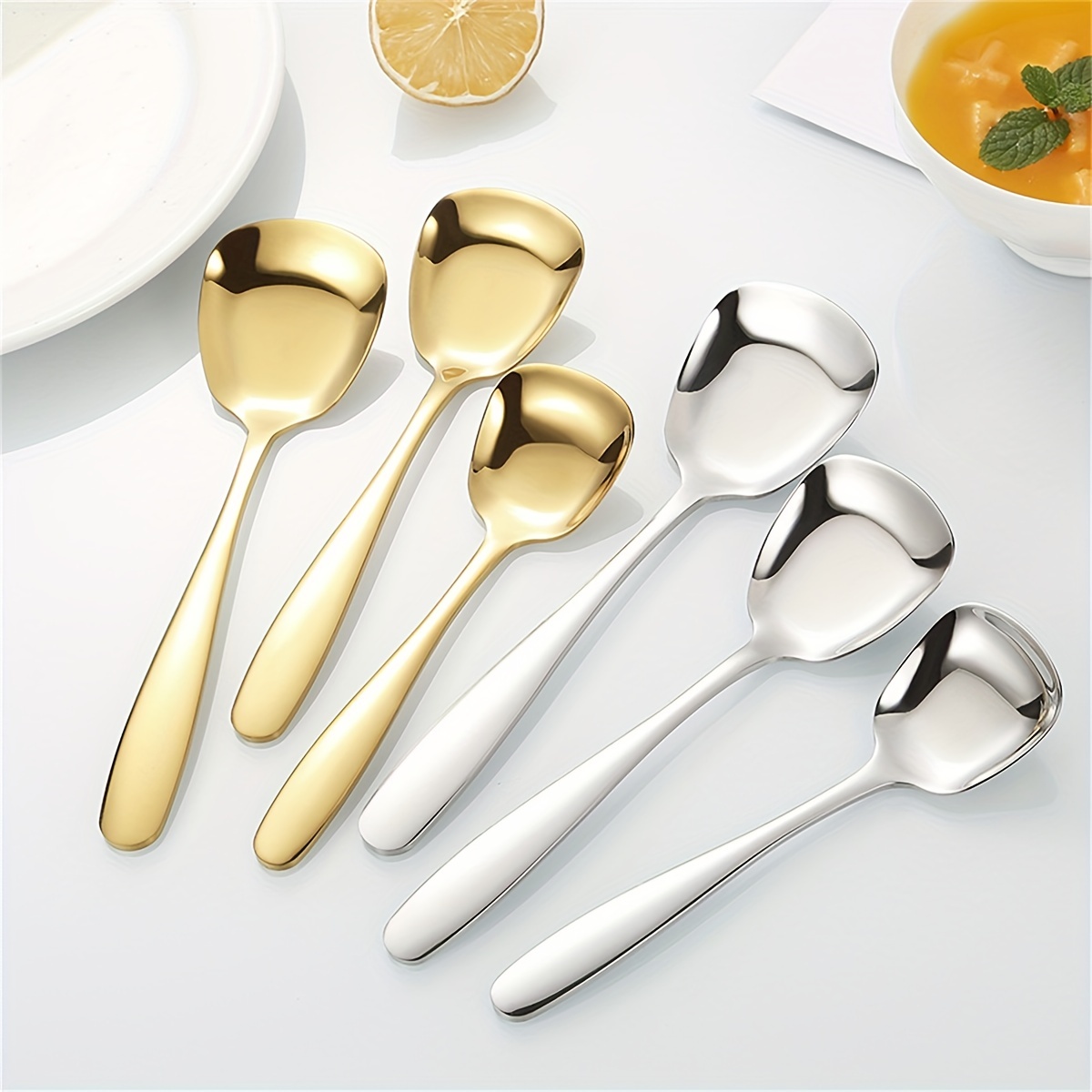 Serving Spoon Stainless Steel Square Head Large Soup - Temu