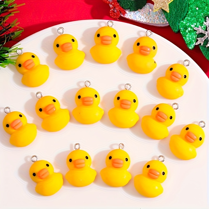 

15pcs Cute And Lovely Little Yellow Duck Pendant Cartoon Duck Charms For Diy Necklaces, Earrings, Pendants, Keychains And Other Accessories