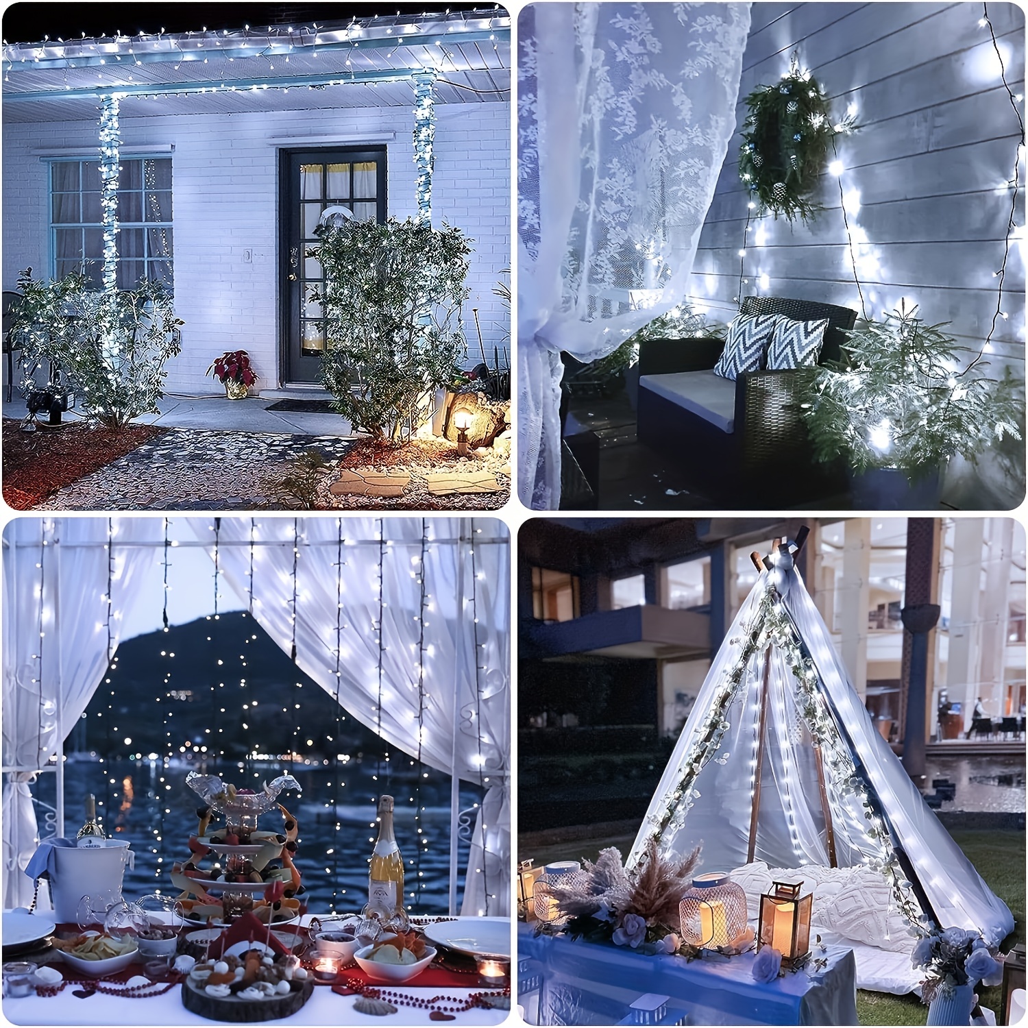 400 Led Christmas Lights Outdoor String Lights Plug In Fairy - Temu
