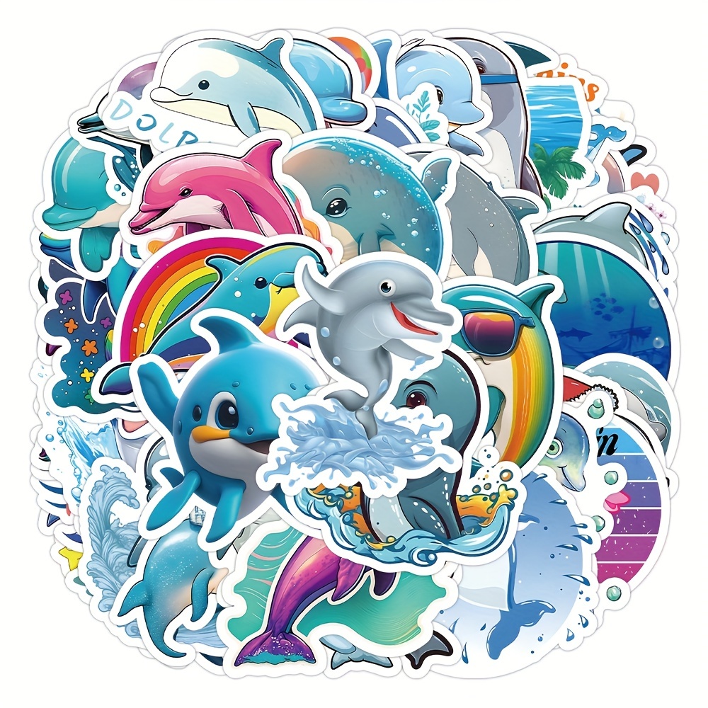 Cute Dolphin Cartoon Hand Account Stickers Doodle Decoration - Temu Italy