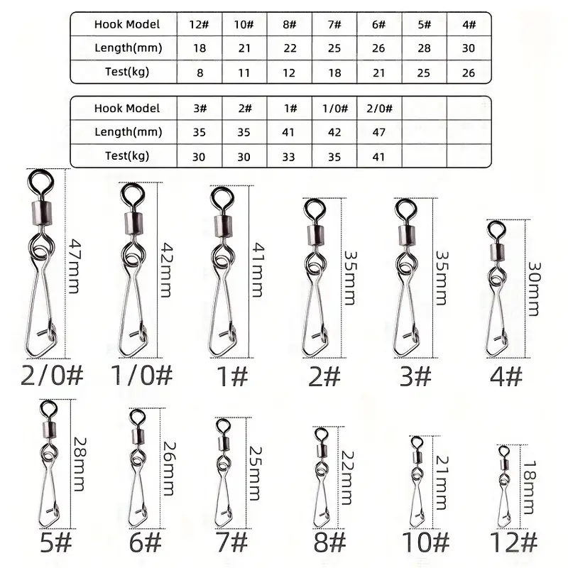 Stainless Steel Barrel Snap Swivels Strong Durable Fishing - Temu