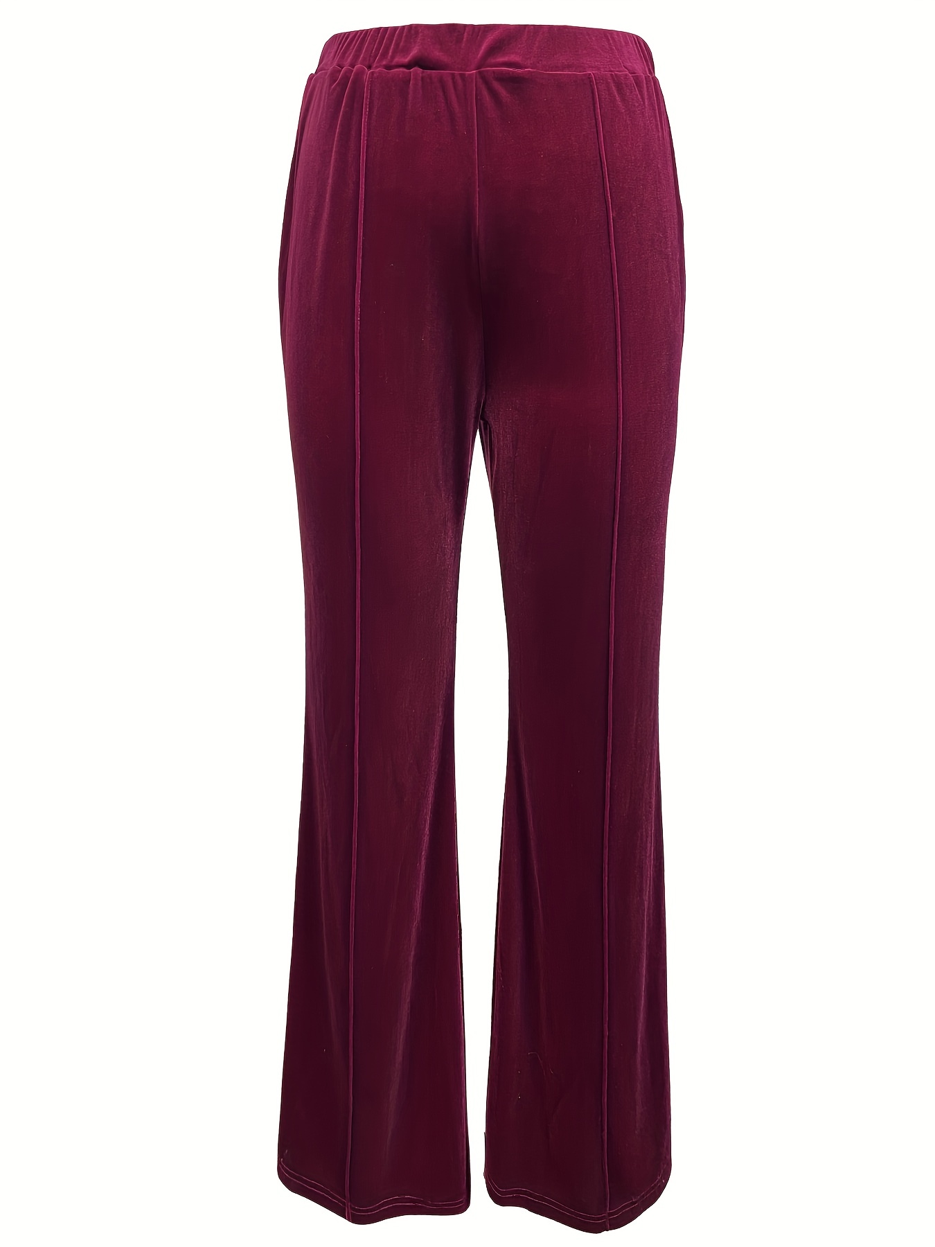 Plus Size Casual Pants Women's Plus Solid Velvet Stitching - Temu