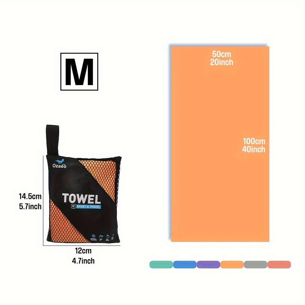 Microfiber Travel Towel with Mesh Bag, Quick Drying for Camping, Beach, Hiking
