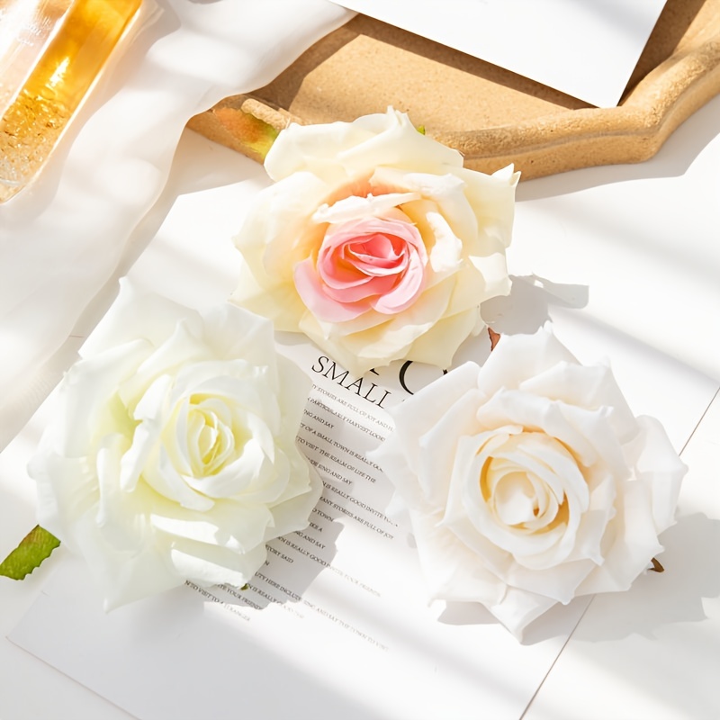 Artificial Gold Flower Craft, White Gold Rose Flower