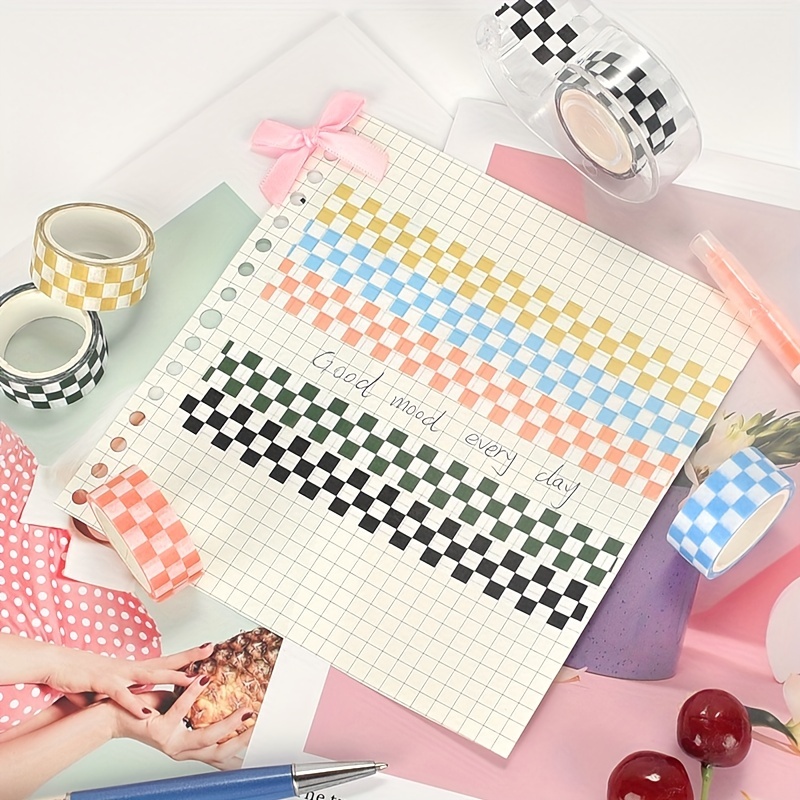 Plain Washi Tape Set Creative Plain Pattern Tape Diy Diary - Temu