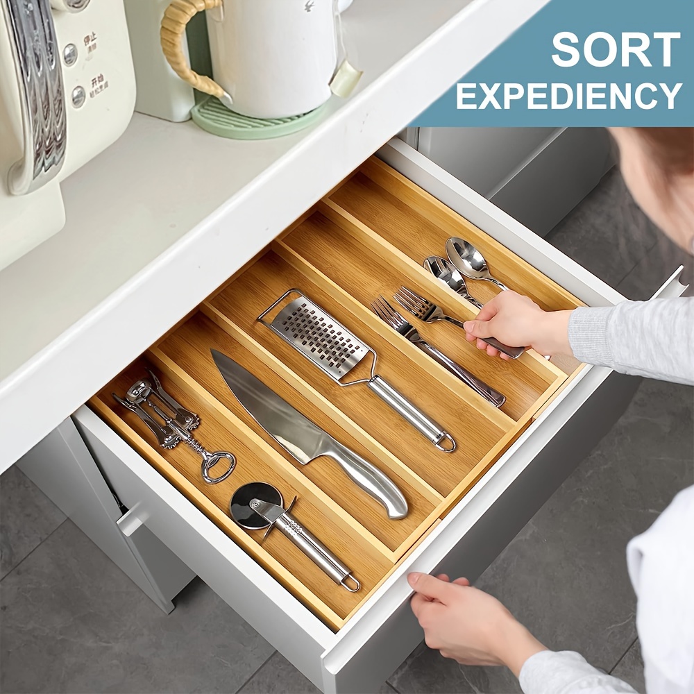 organizador cajón cocina bambú 1pc organizador utensilios Temu