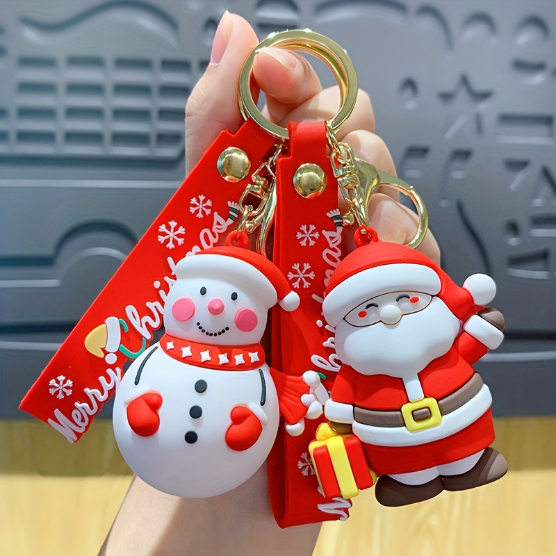 Funny Key Chain Creative Christmas Santa Claus Christmas Key Chains Key Ring  Car Key Accessories Bag Pendant Decoration B 