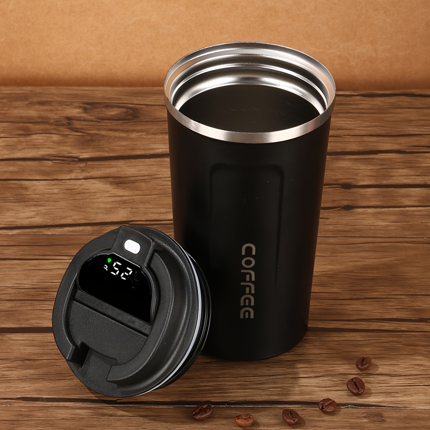 1pc Portable 510ml Coffee Cup With Flip Lid, Flask, Stainless Steel Travel  Tumbler For Men & Women Office Tea, Christmas Valentine's Day Gift