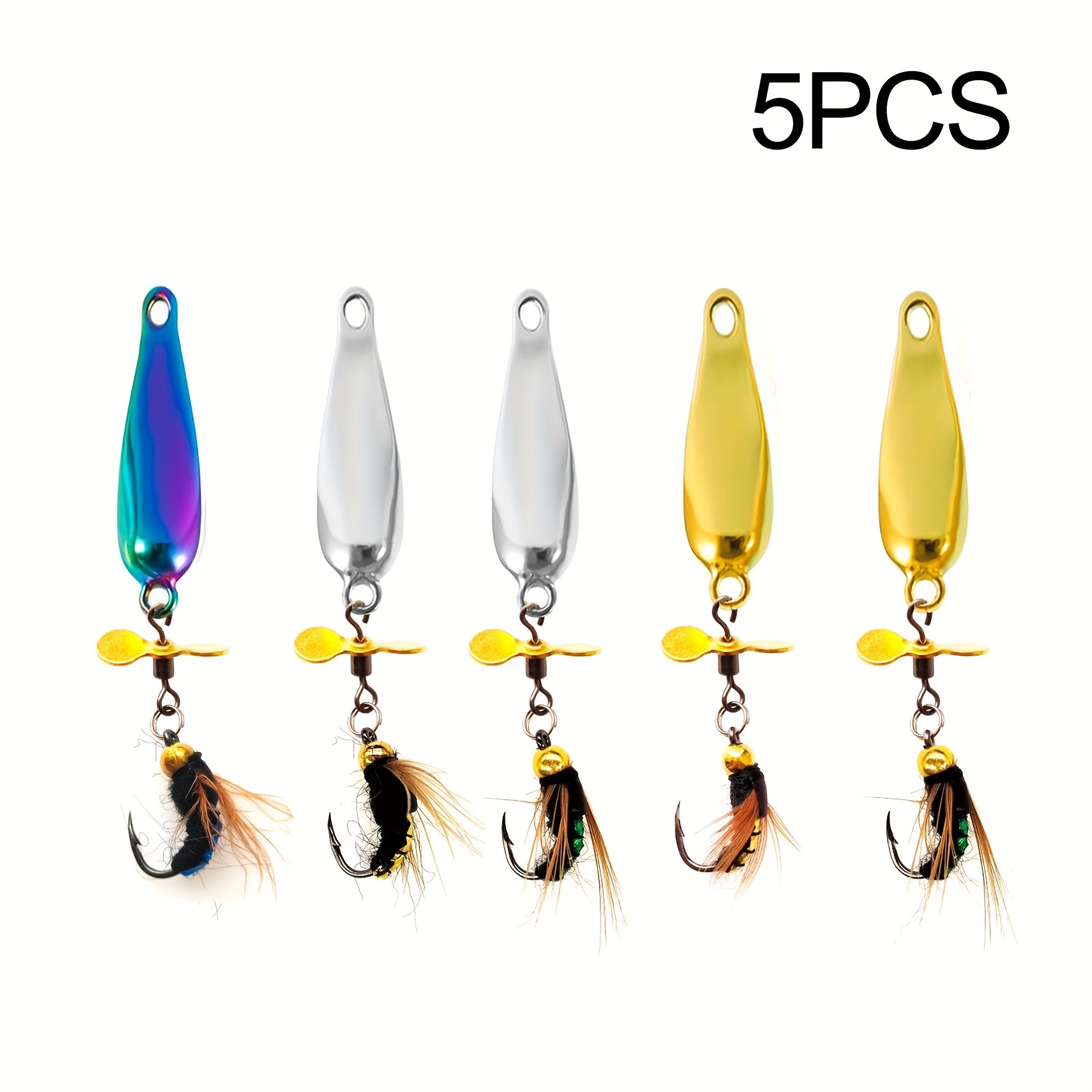 Cheap 5pcs Fishing Lure Spinner Sequin Lure Fishing Bait for Bass