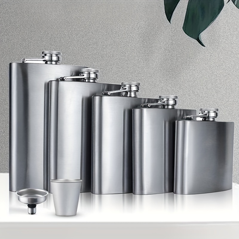 Stainless Steel Flask Round Portable Flask Fashionable Wine - Temu