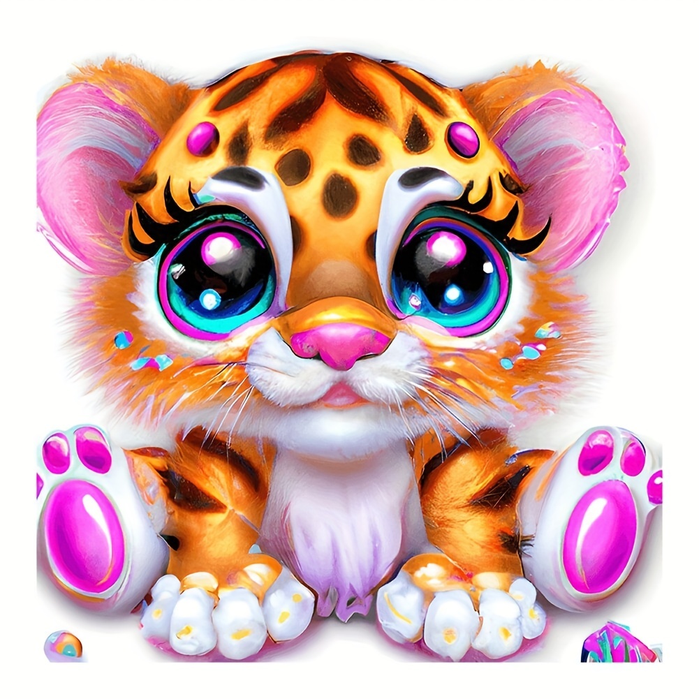 5d Diy Diamond Painting Animals Lion Cat Tiger Cross Stitch Kit