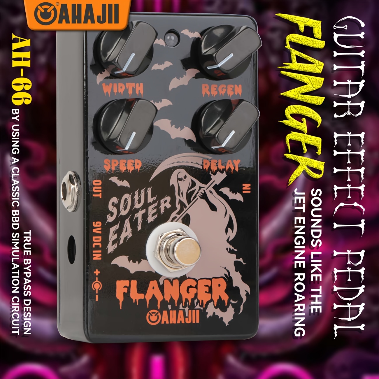 

AHAJII AH66 Pédale D'effets De Guitare Flanger Conception True Bypass