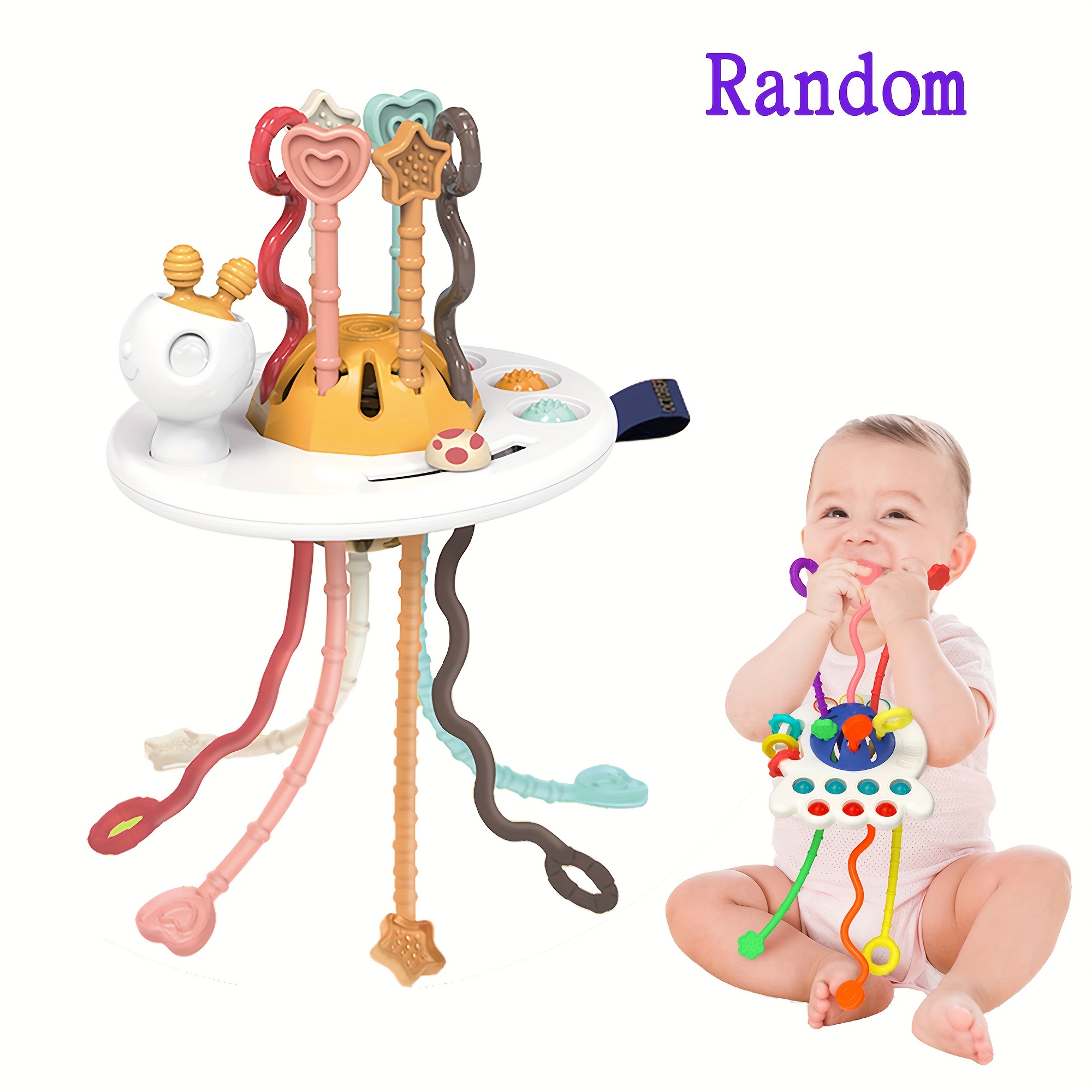  PRAGYM Juguetes para bebés de 6 a 12 meses, juguetes sensoriales  y Montessori para niños de 1 año, juguetes de cuerda de pulpo, juguetes de  viaje y dentición para asiento de