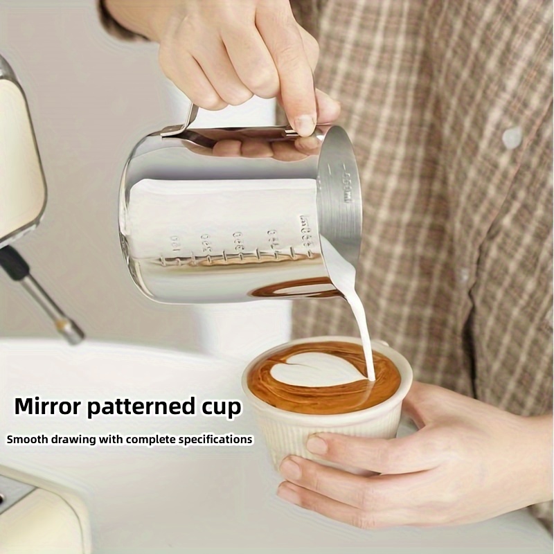 Pichet à mousse de lait à café 304 en acier inoxydable avec échelle café au  lait à la vapeur accessoires de café de cuisine créative spécialisée