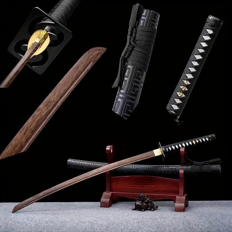 1 Espada Samurái Madera, Hoja Táctica Katana, Cuchillo