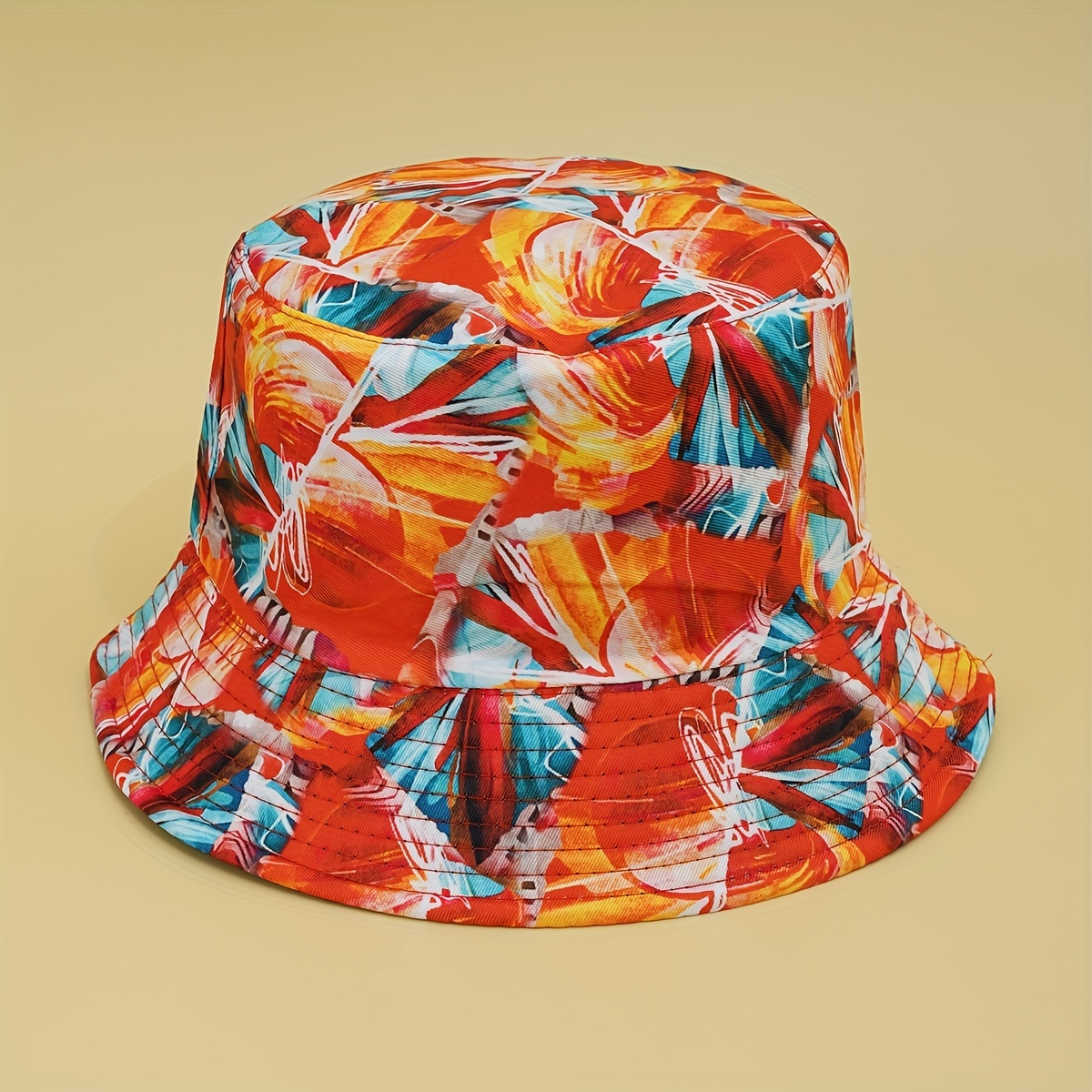 Graffiti Bucket Hat Hip Hop Printed Reversible Basin Hat Causal Sunscreen