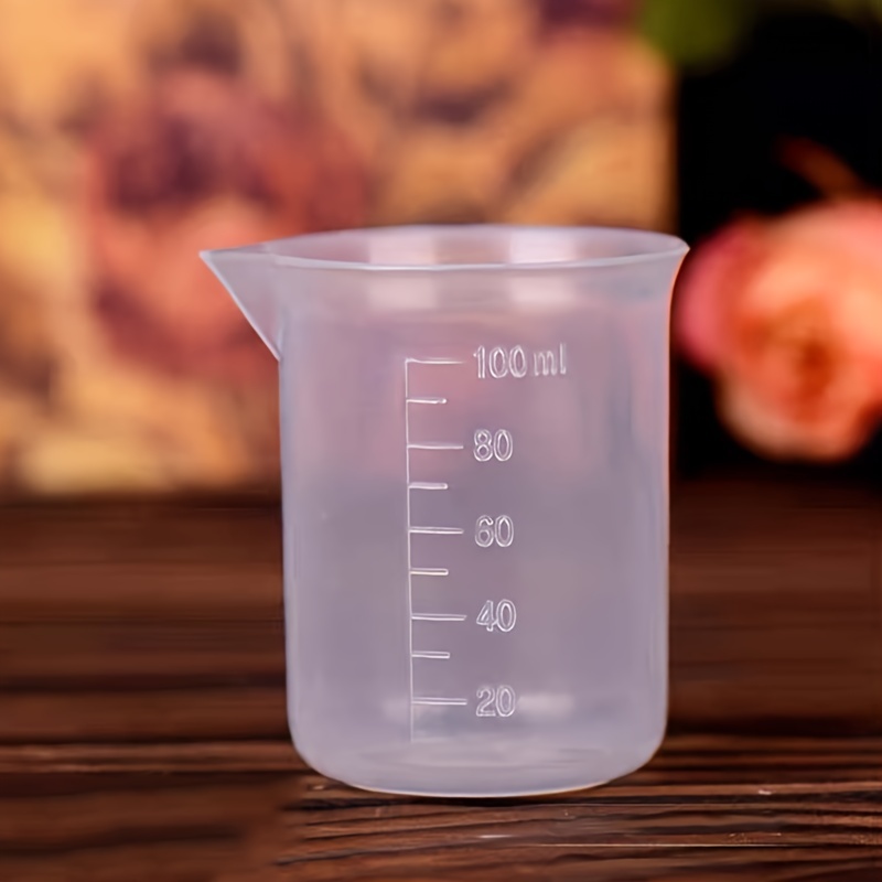 100ml Measuring Cup Transparent Scale Plastic Measuring Cup Lab Chemical  Measuring Cup Without Handle Kitchen Bar Supplies