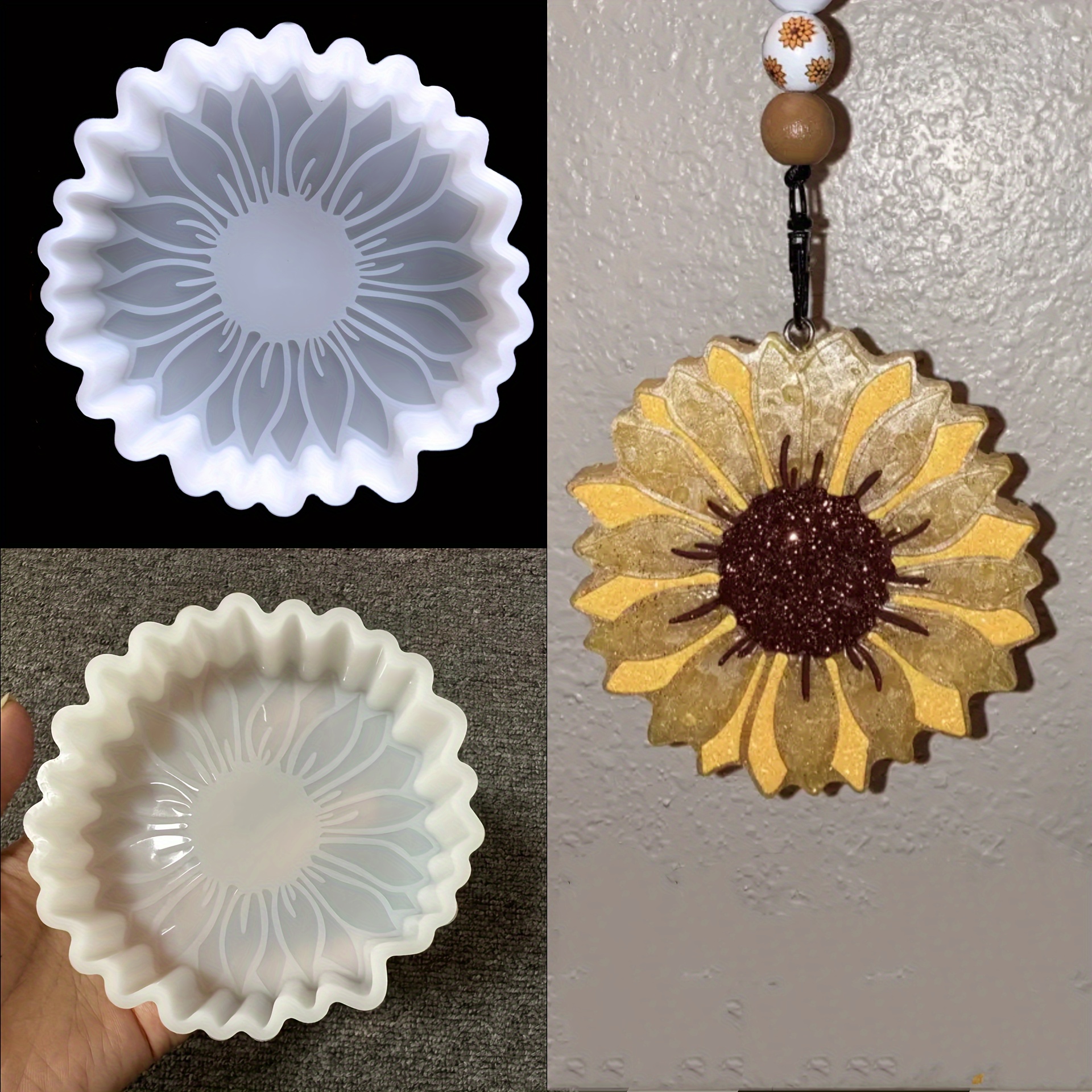 Diy Plant Wax Candle Silicone Mold Gypsum Cement Glue Sunflower Sculpture  Plant Aromatherapy Sculpture Mold - Temu