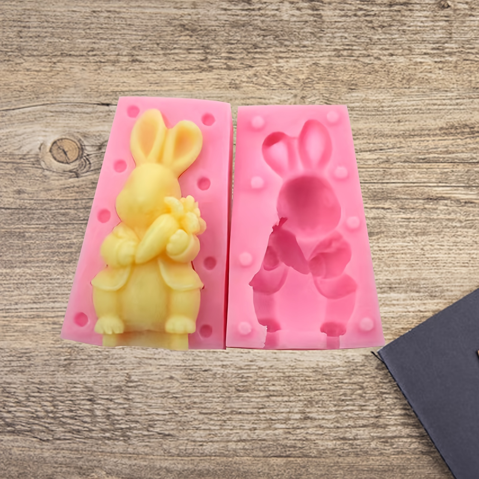 DIY Candle Mold Cute 3D Easter Easter Rabbit UV Resin Molds Silicone Mousse  Cake Chocolate Dessert Mould Candle Making Supplies