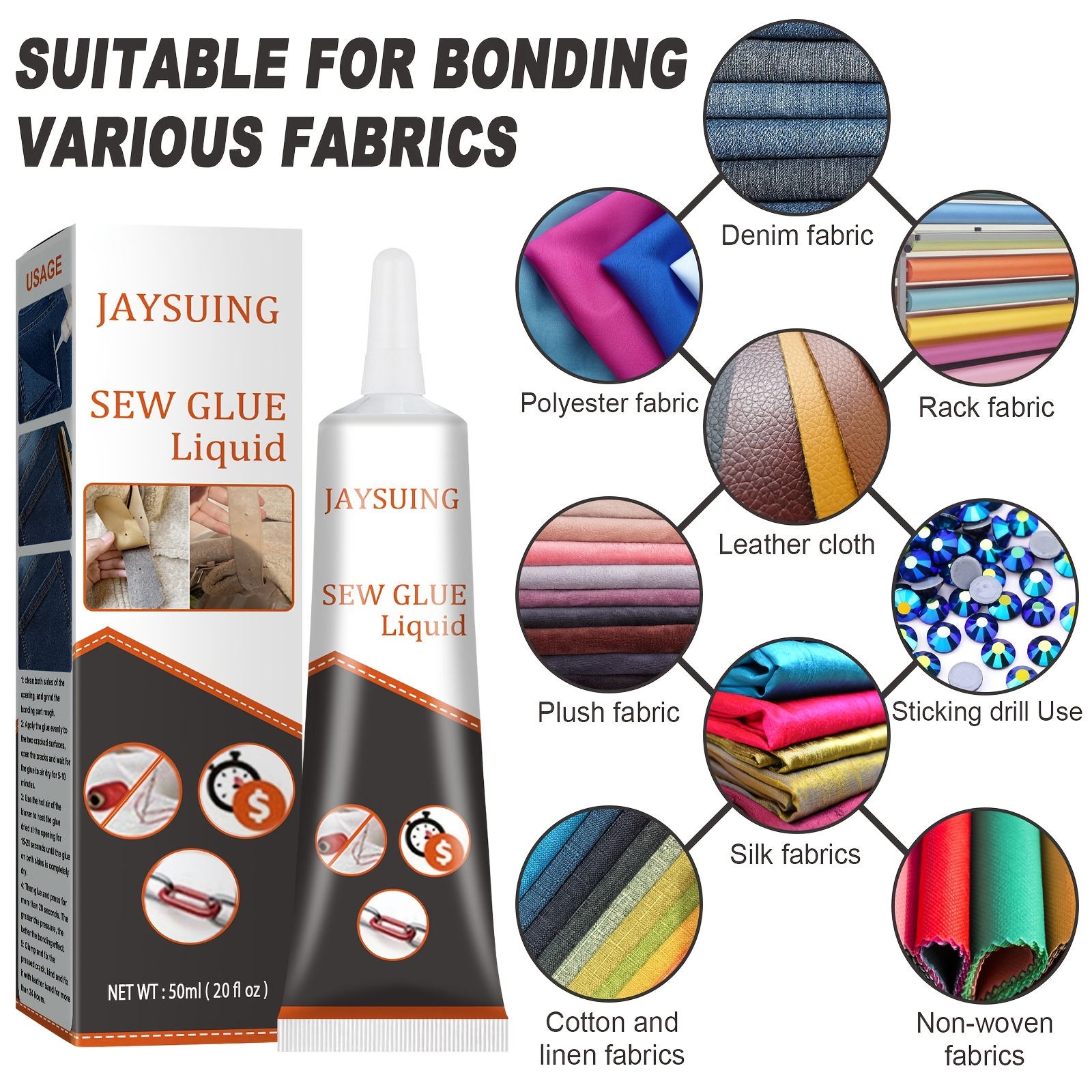 Ultra-stick Sew Glue Quick Dry Universal Waterproof Fabric Fast