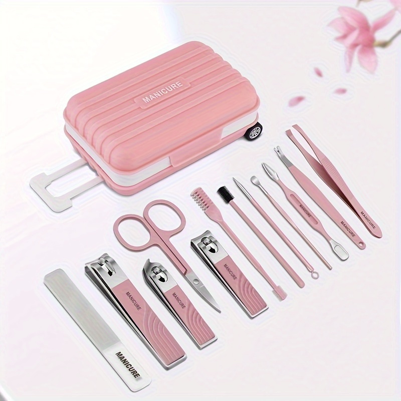 12pcs Nail Clipper Set With Case Manicure Tool For Travel Nail Cutter