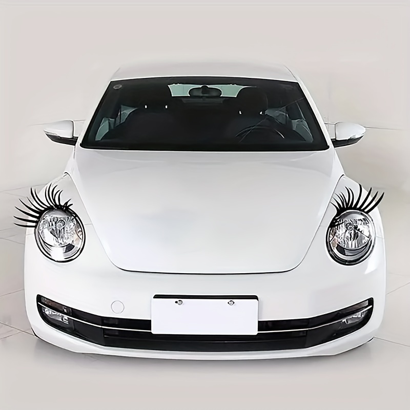 Car Car Light Eye Lashes Car Stickers Cute False Eyelashes - Temu
