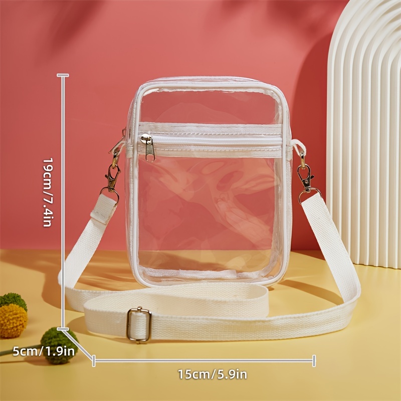 Mini Clear PVC Square Bag Inner Straw Bag Multicolor Colorblock