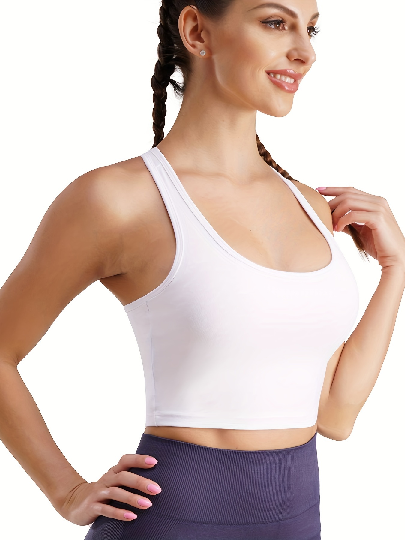 THE GYM PEOPLE Womens' Sports Bra Longline Wirefree Padded with Medium  Support s